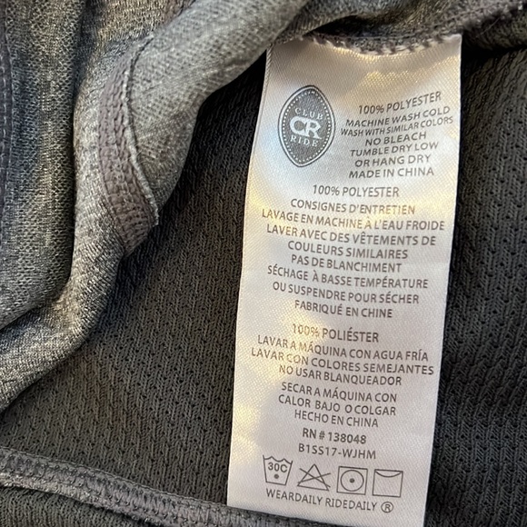 🚵 Club Ride Apparel Bike Three Quarter Sleeve MTB Top Gray LIKE NEW - Picture 8 of 8